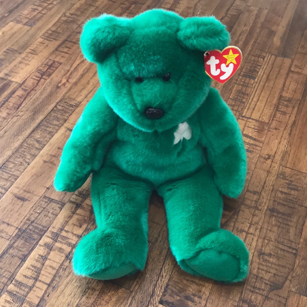 One of the Original Erin ty plush animal green